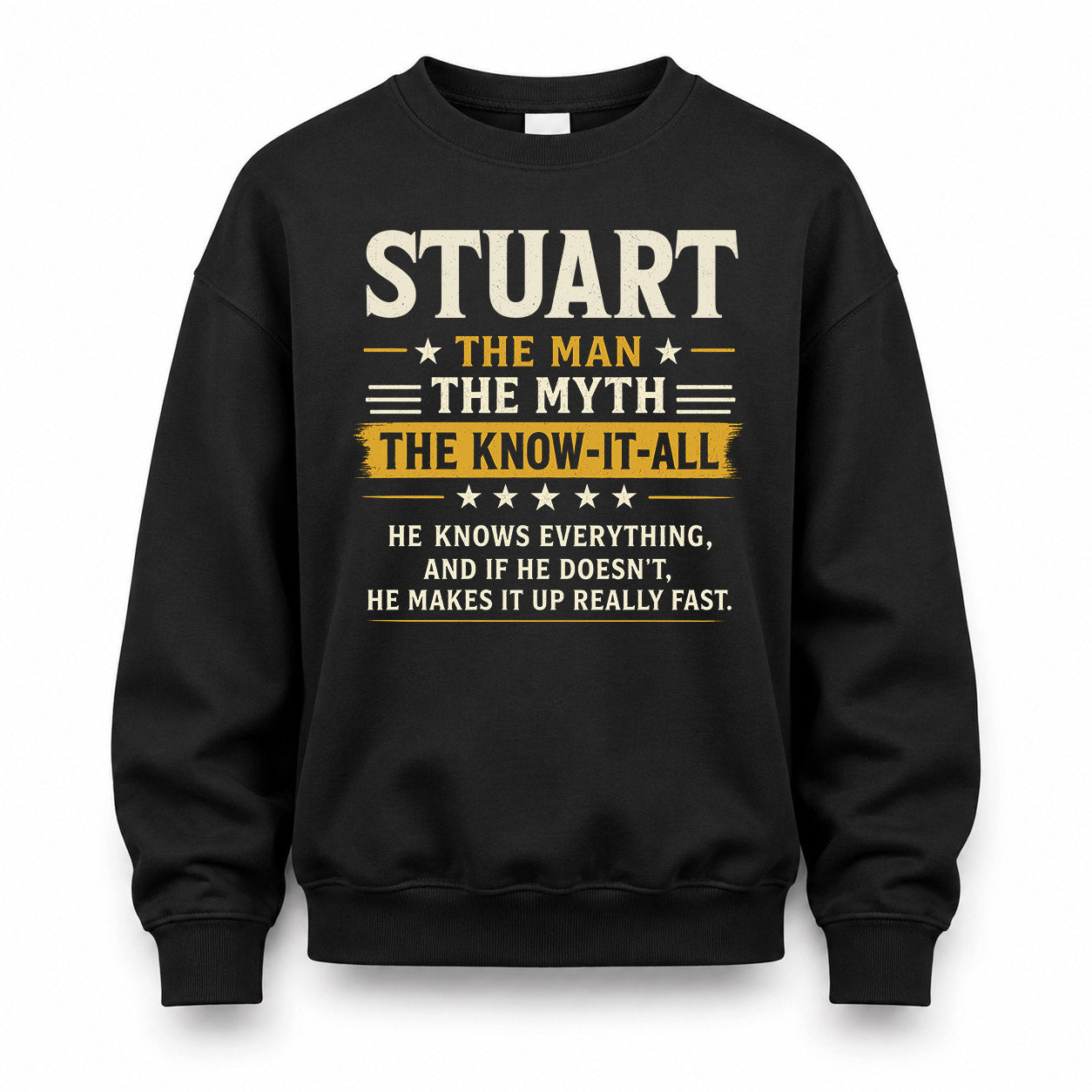 STUART TM90-K04-125 - NAME Legendary Know-It-All Personalized Funny Shirt