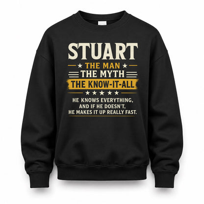 STUART TM90-K04-125 - NAME Legendary Know-It-All Personalized Funny Shirt