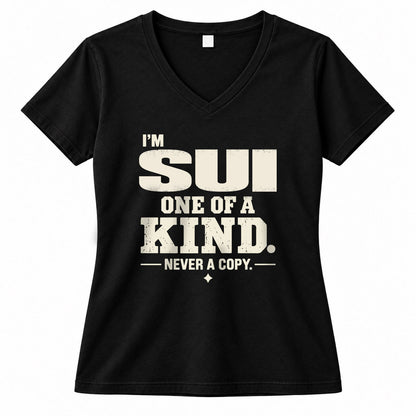 SUI P6-K4-228 Personalized Funny Quote Apparel “I’m NAME – One of a Kind, Never a Copy”