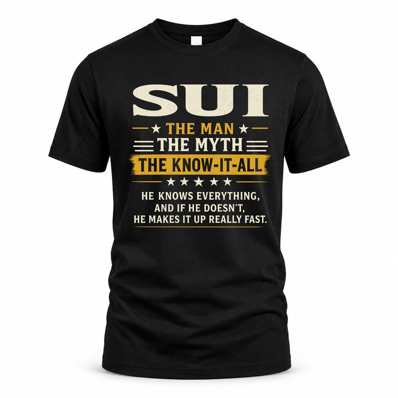 SUI TM90-K04-125 - NAME Legendary Know-It-All Personalized Funny Shirt