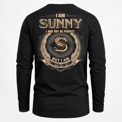 SUNNY PH55-T25-Personalized Name Quote Apparel “I Am NAME May Not Be Perfect But I Am Limited Edition”