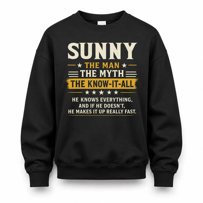 SUNNY TM90-K04-125 - NAME Legendary Know-It-All Personalized Funny Shirt