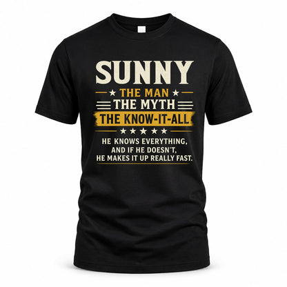 SUNNY TM90-K04-125 - NAME Legendary Know-It-All Personalized Funny Shirt