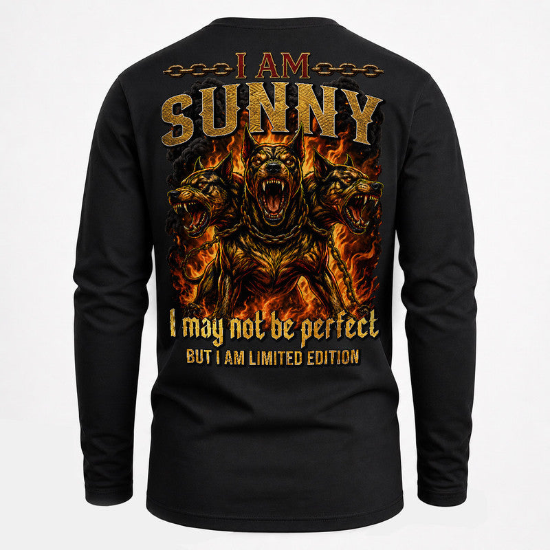 SUNNY MP88-F2-168–Personalized Bold Quote Apparel “I Am NAME I May Not Be Perfect But I Am Limited Edition