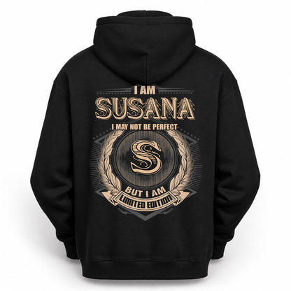 SUSANA PH55-T25-Personalized Name Quote Apparel “I Am NAME May Not Be Perfect But I Am Limited Edition”