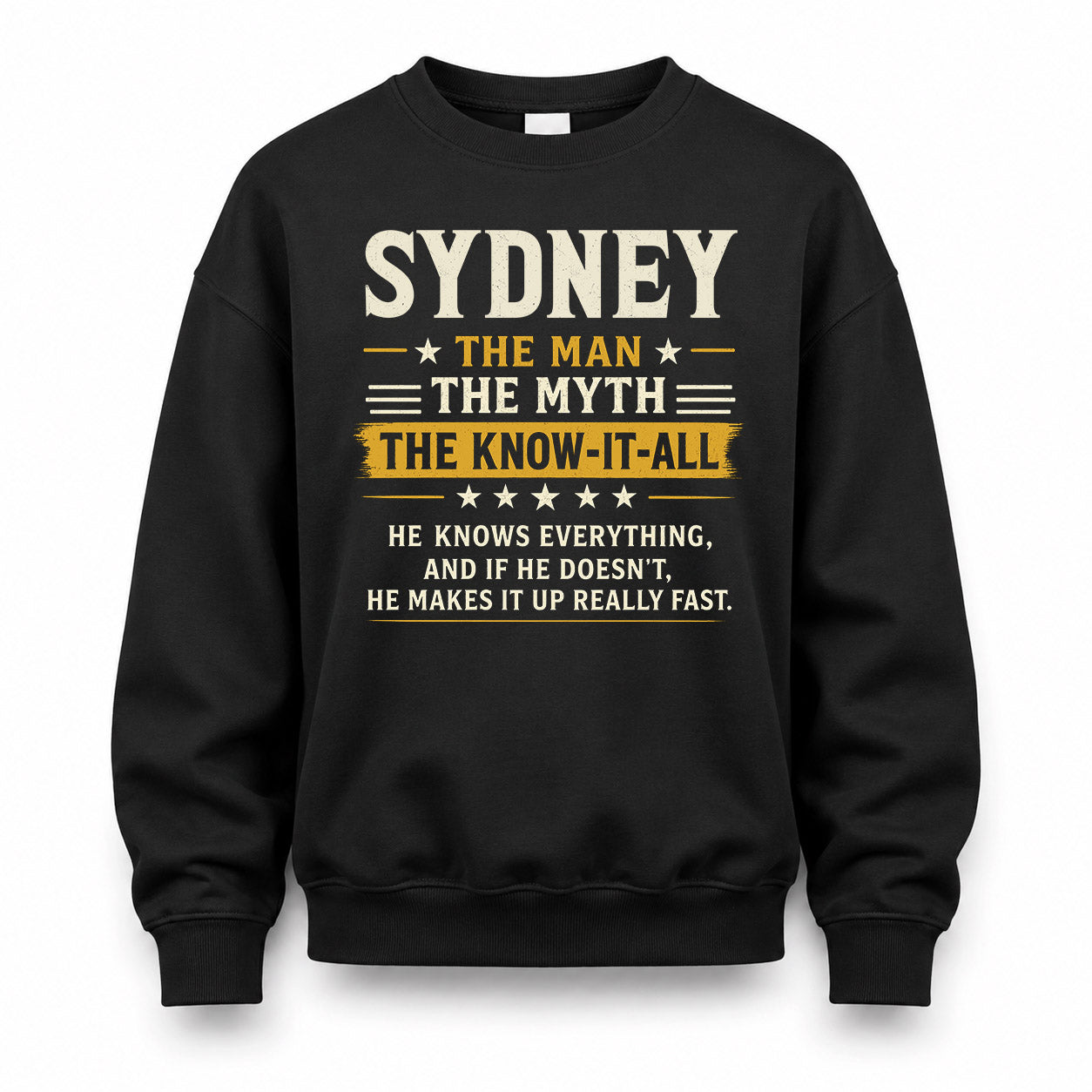 SYDNEY TM90-K04-125 - NAME Legendary Know-It-All Personalized Funny Shirt