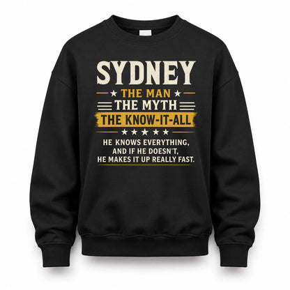 SYDNEY TM90-K04-125 - NAME Legendary Know-It-All Personalized Funny Shirt