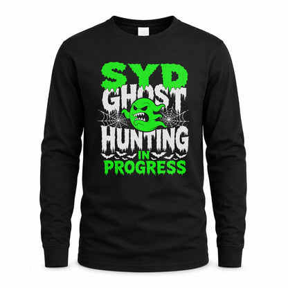 SYD HW22-K06-109 - NAME Ghost Hunting In Progress Personalized Halloween Shirt