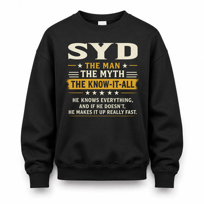 SYD TM90-K04-125 - NAME Legendary Know-It-All Personalized Funny Shirt