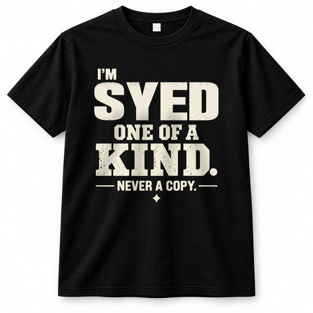 SYED P6-K4-228 Personalized Funny Quote Apparel “I’m NAME – One of a Kind, Never a Copy”