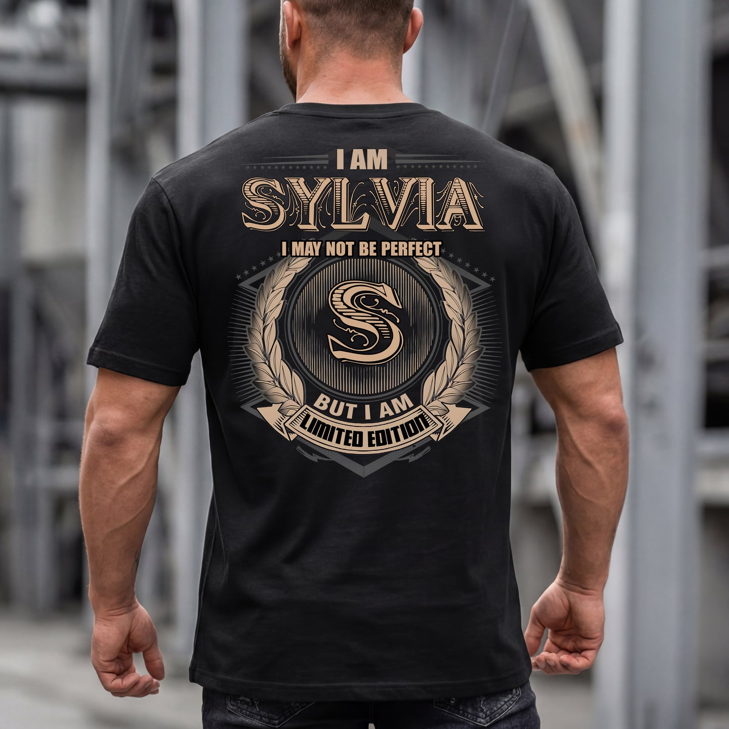 SYLVIA PH55-T25-Personalized Name Quote Apparel “I Am NAME May Not Be Perfect But I Am Limited Edition”