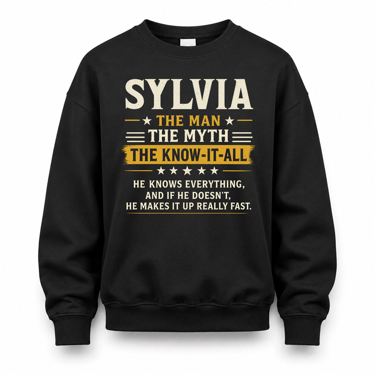 SYLVIA TM90-K04-125 - NAME Legendary Know-It-All Personalized Funny Shirt