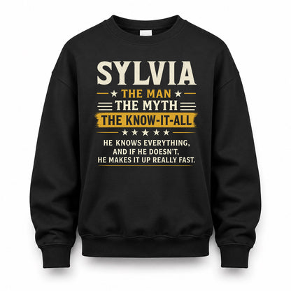 SYLVIA TM90-K04-125 - NAME Legendary Know-It-All Personalized Funny Shirt
