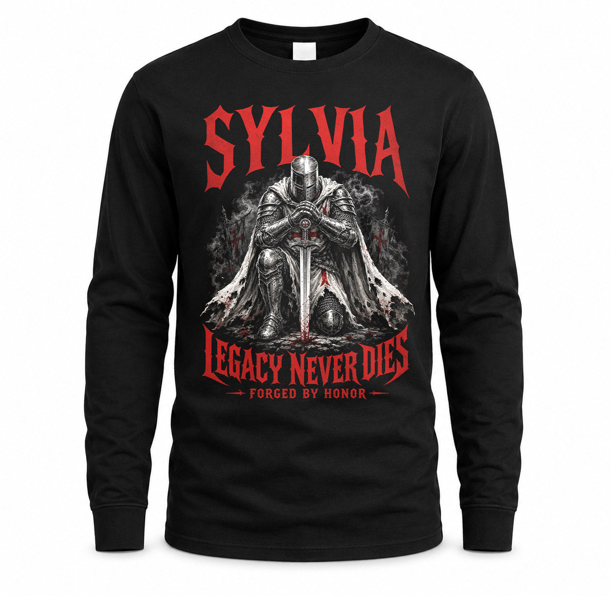 SYLVIA HS90-K04-109 - NAME Legacy Never Dies Forged By Honor Personalized Knight