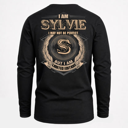 SYLVIE PH55-T25-Personalized Name Quote Apparel “I Am NAME May Not Be Perfect But I Am Limited Edition”