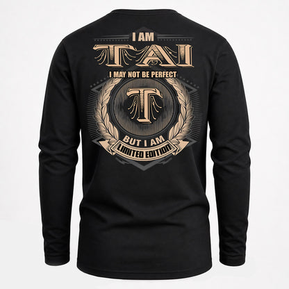TAI PH55-T25-Personalized Name Quote Apparel “I Am NAME May Not Be Perfect But I Am Limited Edition”