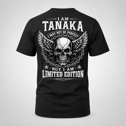 TANAKA P01-K24-229 – Personalized Skull Graphic Apparel “I Am NAME I May Not Be Perfect But I Am Limited Edition”