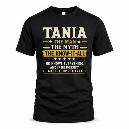 TANIA TM90-K04-125 - NAME Legendary Know-It-All Personalized Funny Shirt