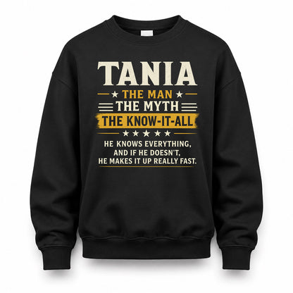 TANIA TM90-K04-125 - NAME Legendary Know-It-All Personalized Funny Shirt