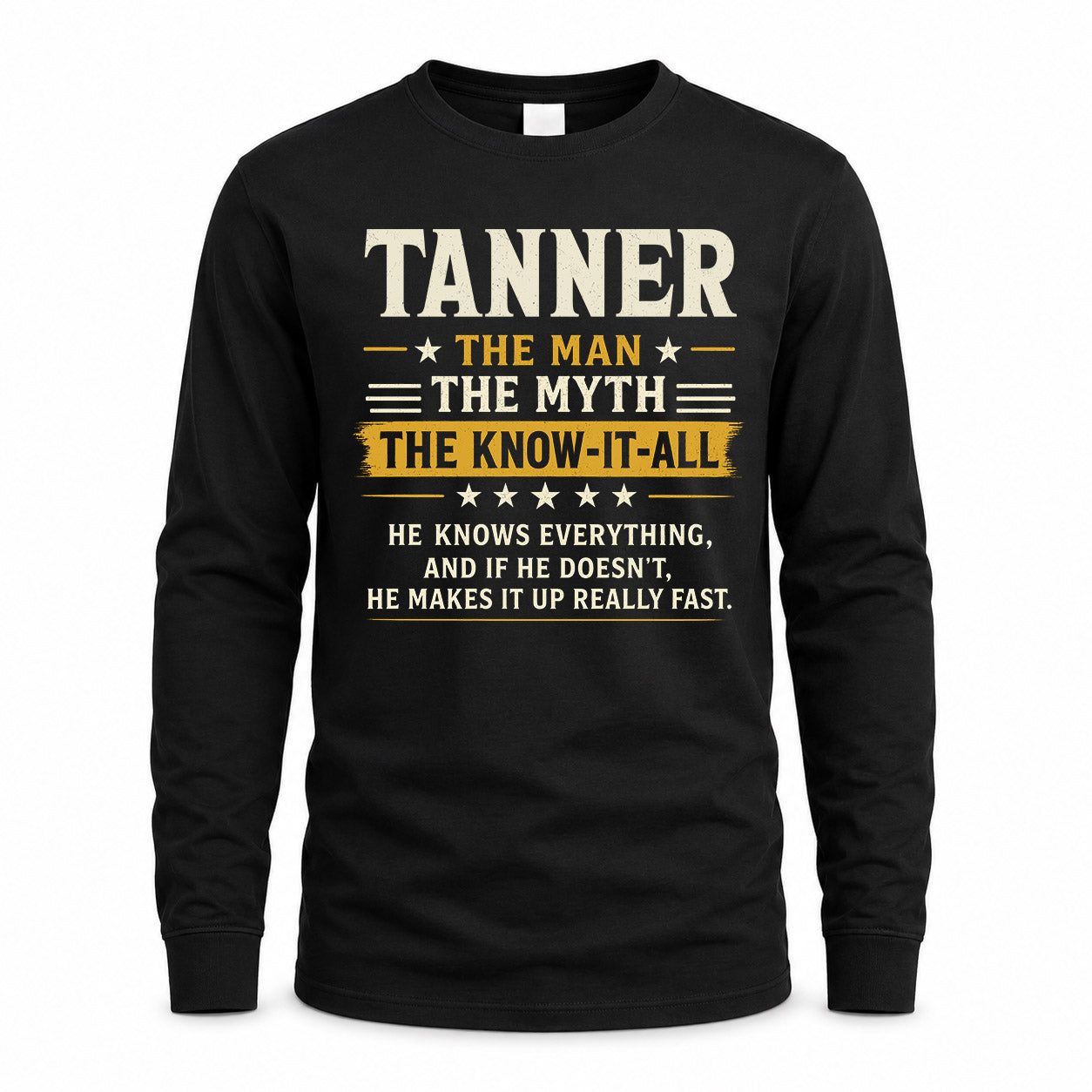 TANNER TM90-K04-125 - NAME Legendary Know-It-All Personalized Funny Shirt