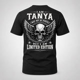 TANYA P01-K24-229 – Personalized Skull Graphic Apparel “I Am NAME I May Not Be Perfect But I Am Limited Edition”