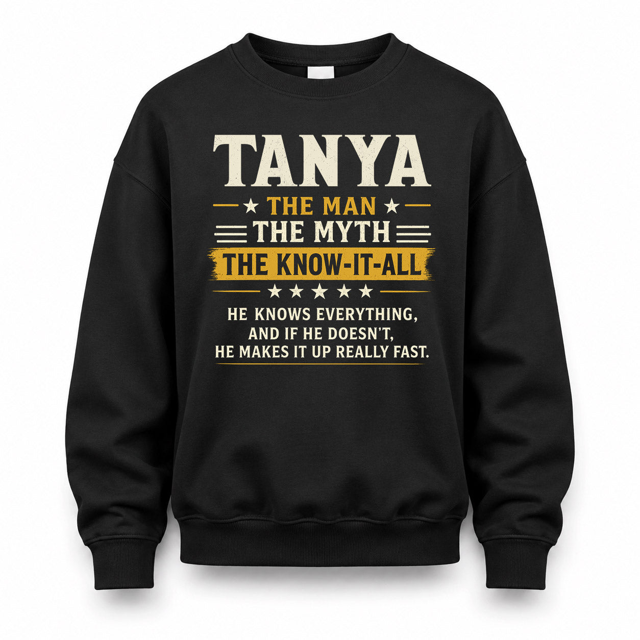 TANYA TM90-K04-125 - NAME Legendary Know-It-All Personalized Funny Shirt