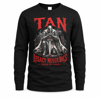 TAN HS90-K04-109 - NAME Legacy Never Dies Forged By Honor Personalized Knight