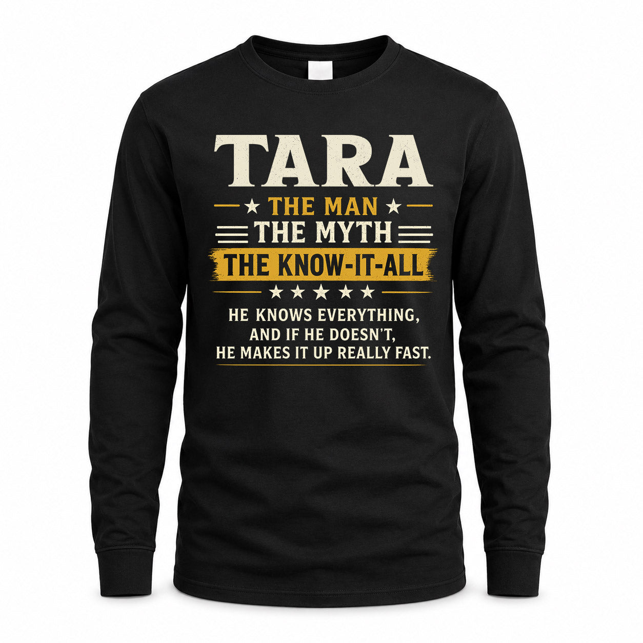 TARA TM90-K04-125 - NAME Legendary Know-It-All Personalized Funny Shirt