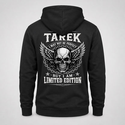 TAREK P01-K24-229 – Personalized Skull Graphic Apparel “I Am NAME I May Not Be Perfect But I Am Limited Edition”