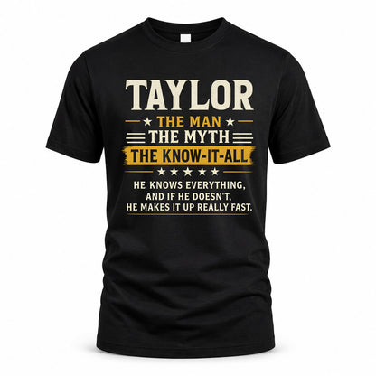 TAYLOR TM90-K04-125 - NAME Legendary Know-It-All Personalized Funny Shirt