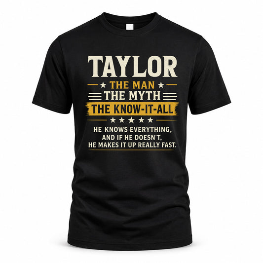TAYLOR TM90-K04-125 - NAME Legendary Know-It-All Personalized Funny Shirt