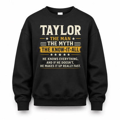 TAYLOR TM90-K04-125 - NAME Legendary Know-It-All Personalized Funny Shirt