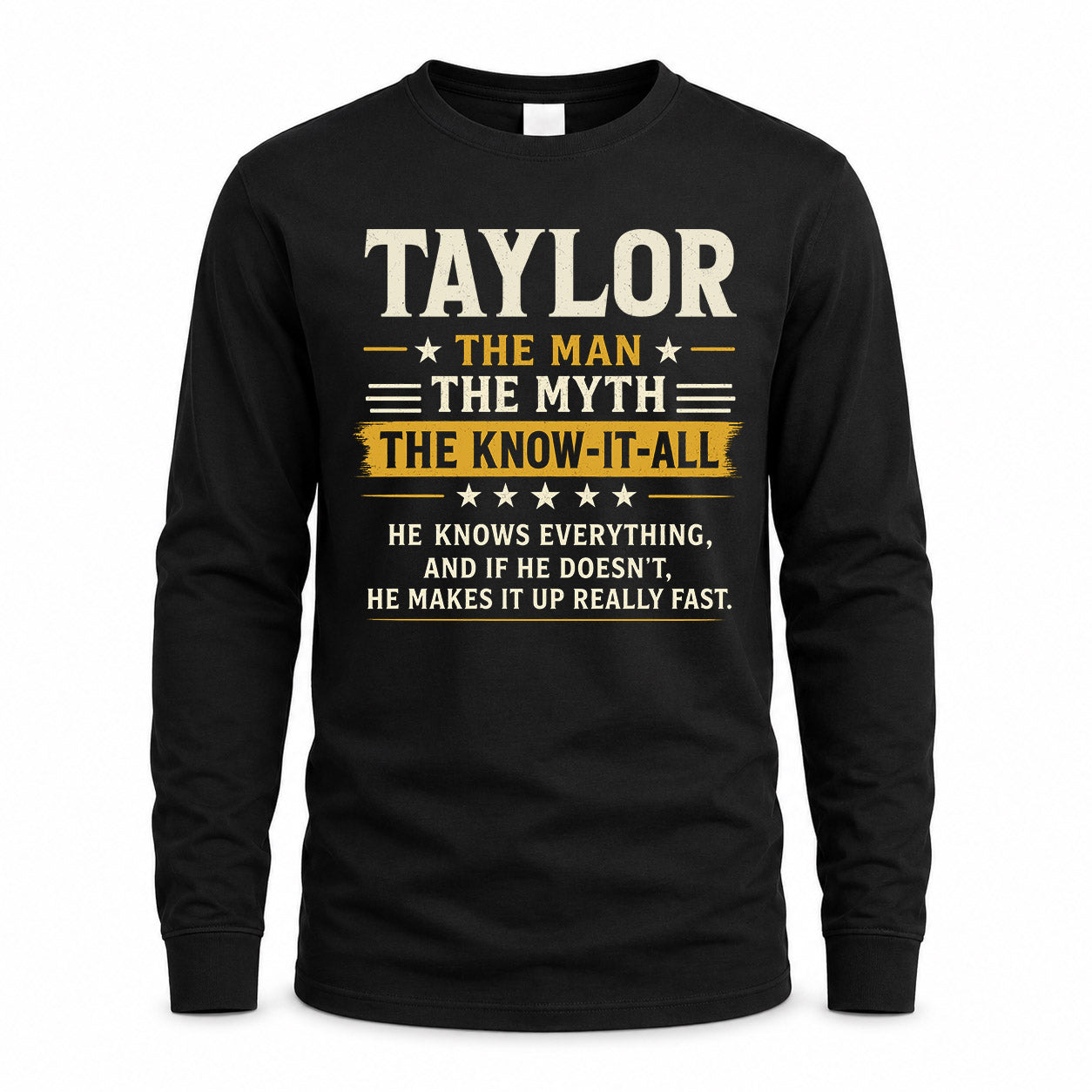 TAYLOR TM90-K04-125 - NAME Legendary Know-It-All Personalized Funny Shirt