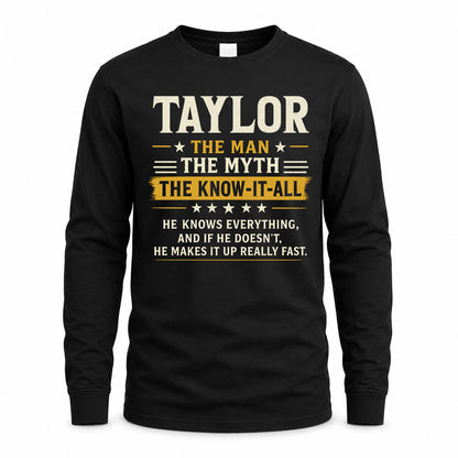 TAYLOR TM90-K04-125 - NAME Legendary Know-It-All Personalized Funny Shirt