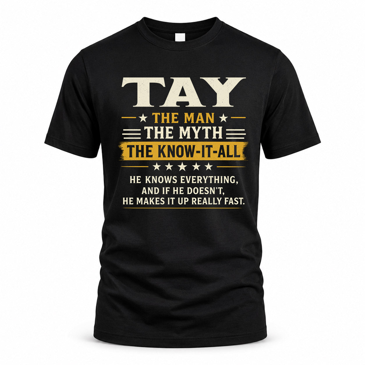 TAY TM90-K04-125 - NAME Legendary Know-It-All Personalized Funny Shirt
