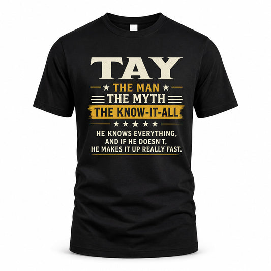 TAY TM90-K04-125 - NAME Legendary Know-It-All Personalized Funny Shirt
