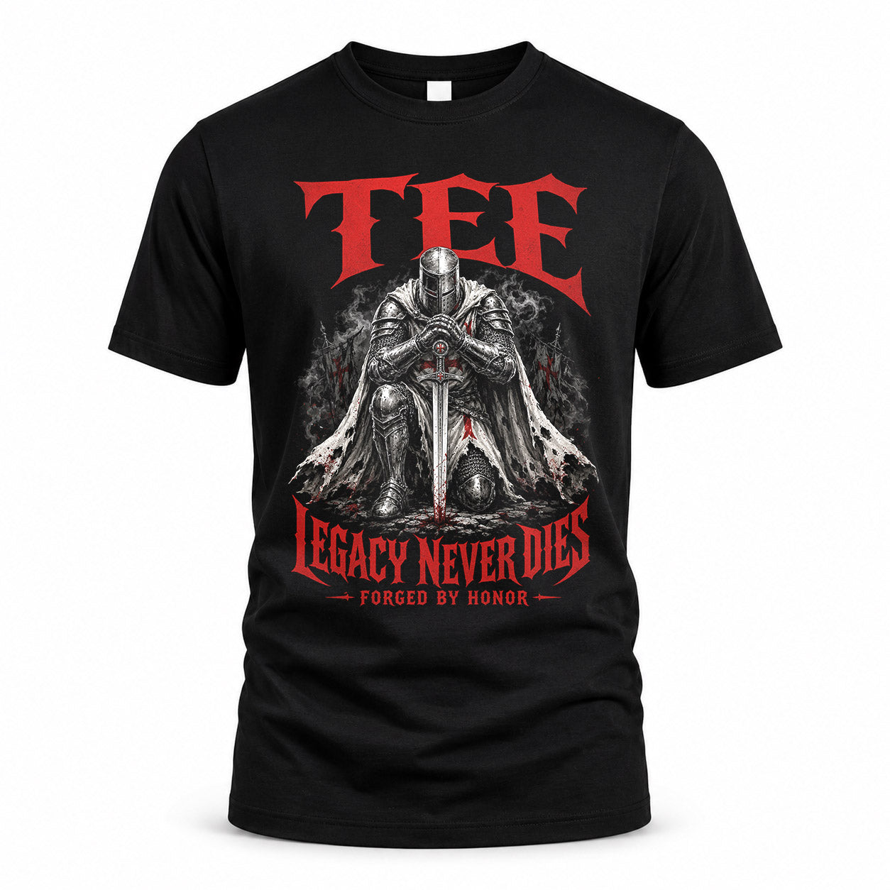 TEE HS90-K04-109 - NAME Legacy Never Dies Forged By Honor Personalized Knight