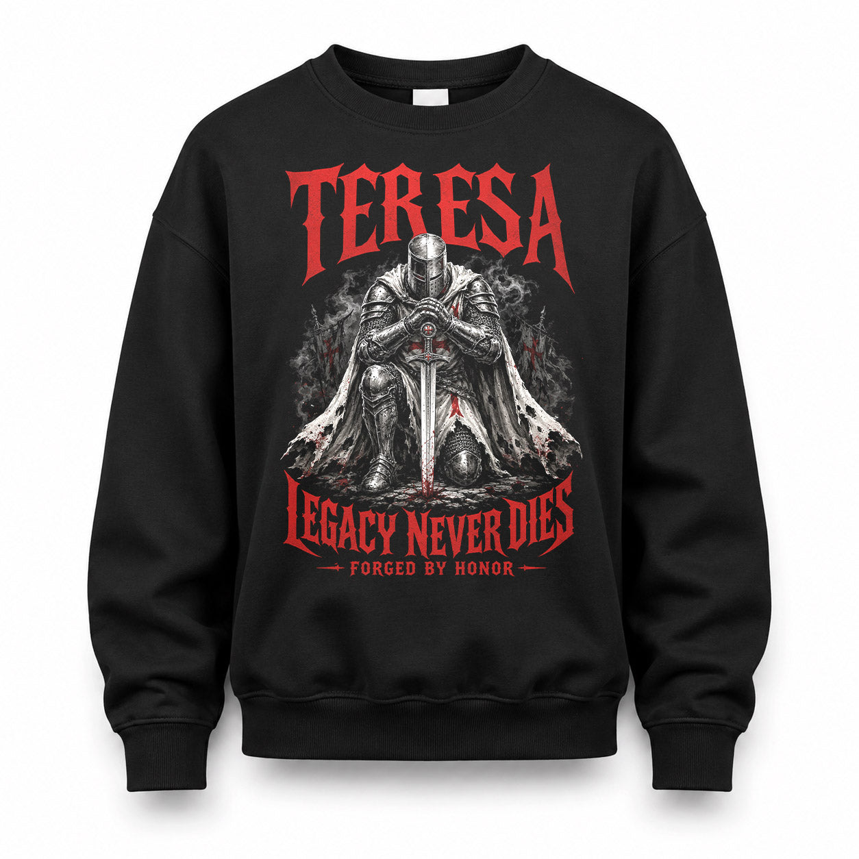 TERESA HS90-K04-109 - NAME Legacy Never Dies Forged By Honor Personalized Knight