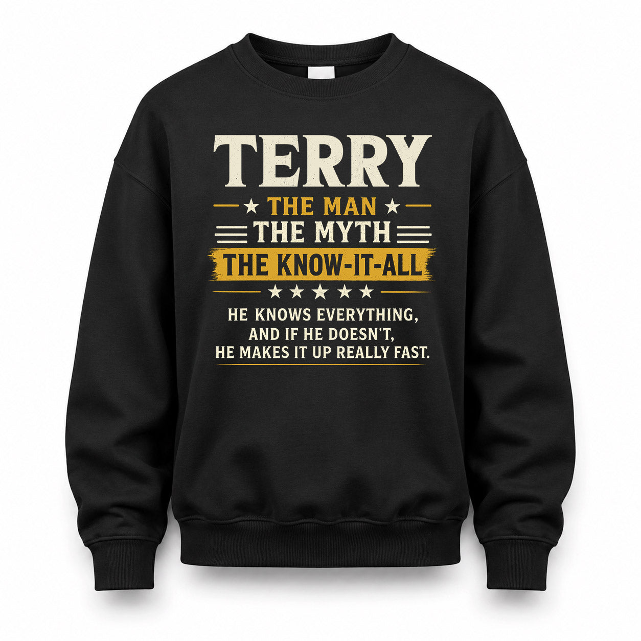 TERRY TM90-K04-125 - NAME Legendary Know-It-All Personalized Funny Shirt