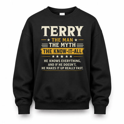 TERRY TM90-K04-125 - NAME Legendary Know-It-All Personalized Funny Shirt