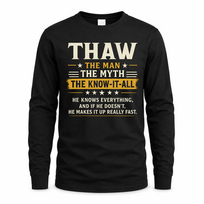 THAW TM90-K04-125 - NAME Legendary Know-It-All Personalized Funny Shirt