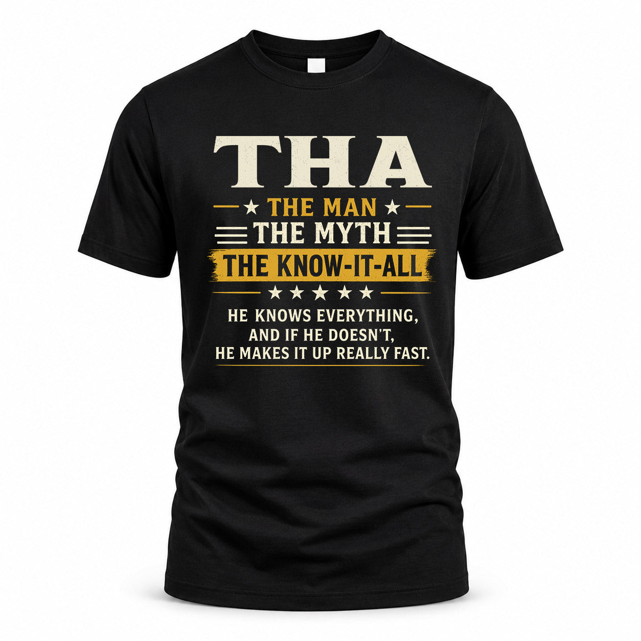 THA TM90-K04-125 - NAME Legendary Know-It-All Personalized Funny Shirt