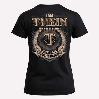 THEIN PH55-T25-Personalized Name Quote Apparel “I Am NAME May Not Be Perfect But I Am Limited Edition”