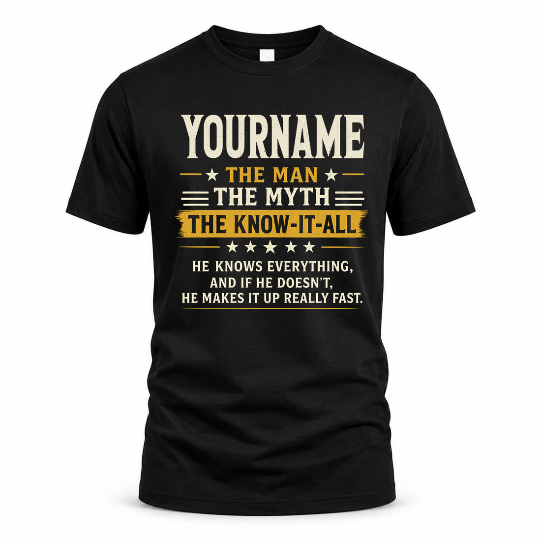 YOUR NAME TM90-K04-125 - NAME Legendary Know-It-All Personalized Funny Shirt