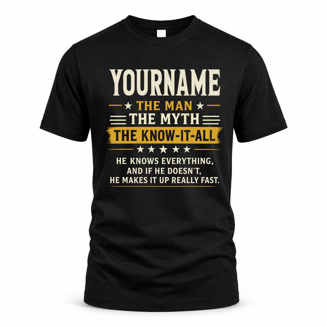 YOUR NAME TM90-K04-125 - NAME Legendary Know-It-All Personalized Funny Shirt