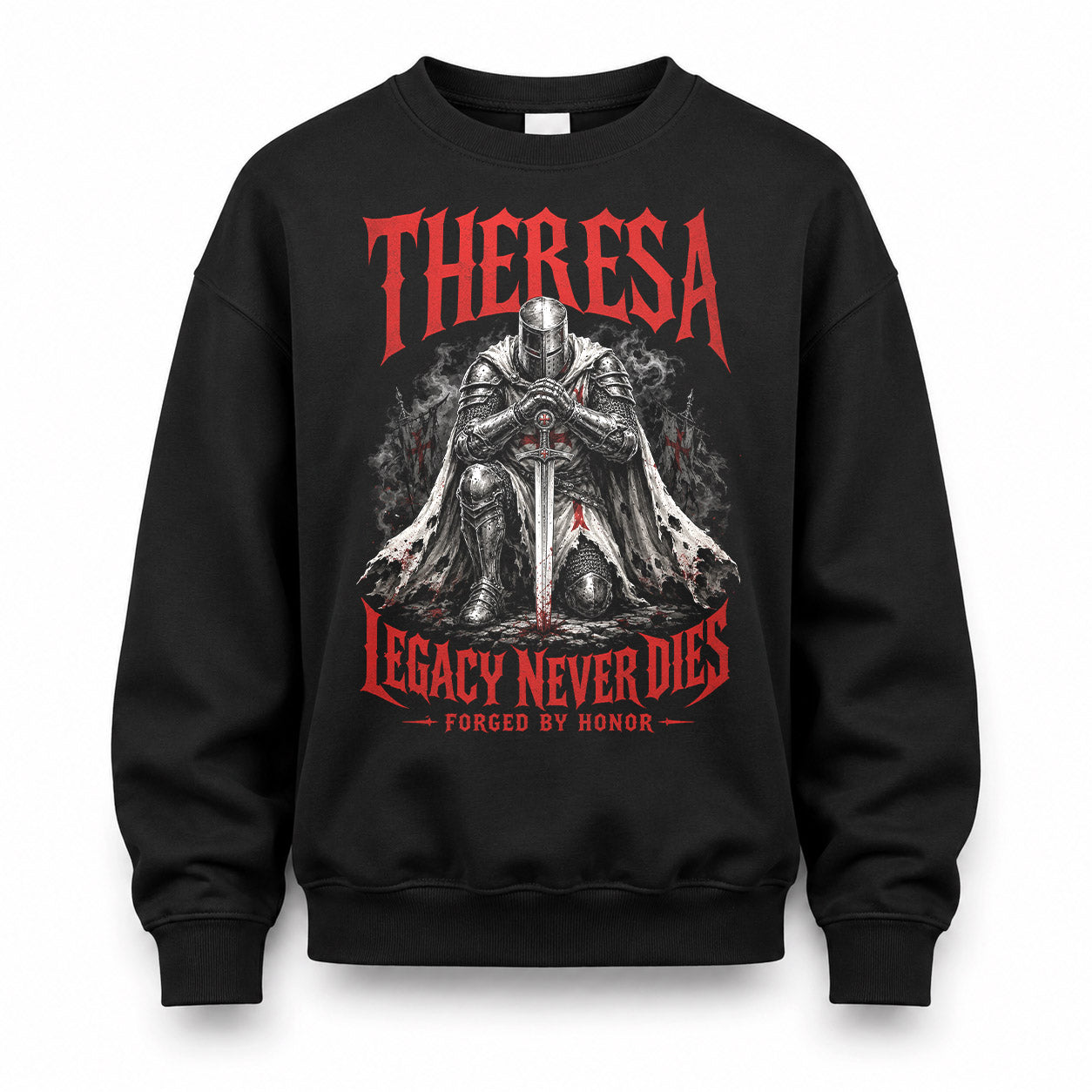 THERESA HS90-K04-109 - NAME Legacy Never Dies Forged By Honor Personalized Knight