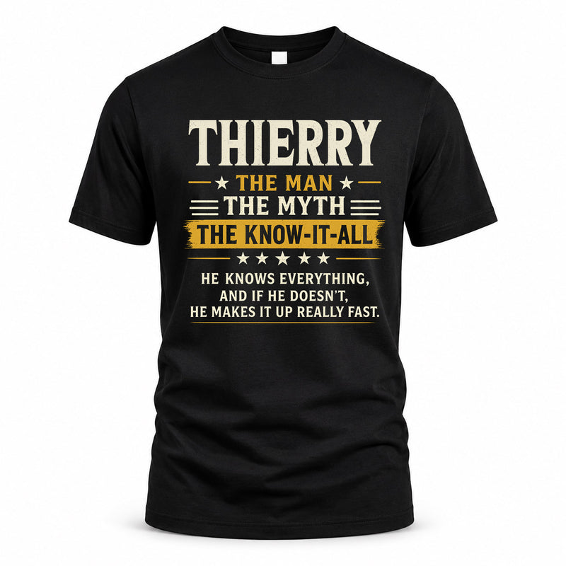 THIERRY TM90-K04-125 - NAME Legendary Know-It-All Personalized Funny Shirt