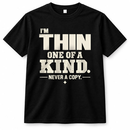 THIN P6-K4-228 Personalized Funny Quote Apparel “I’m NAME – One of a Kind, Never a Copy”