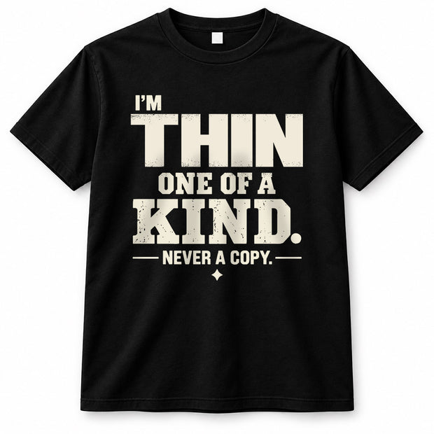 THIN P6-K4-228 Personalized Funny Quote Apparel “I’m NAME – One of a Kind, Never a Copy”