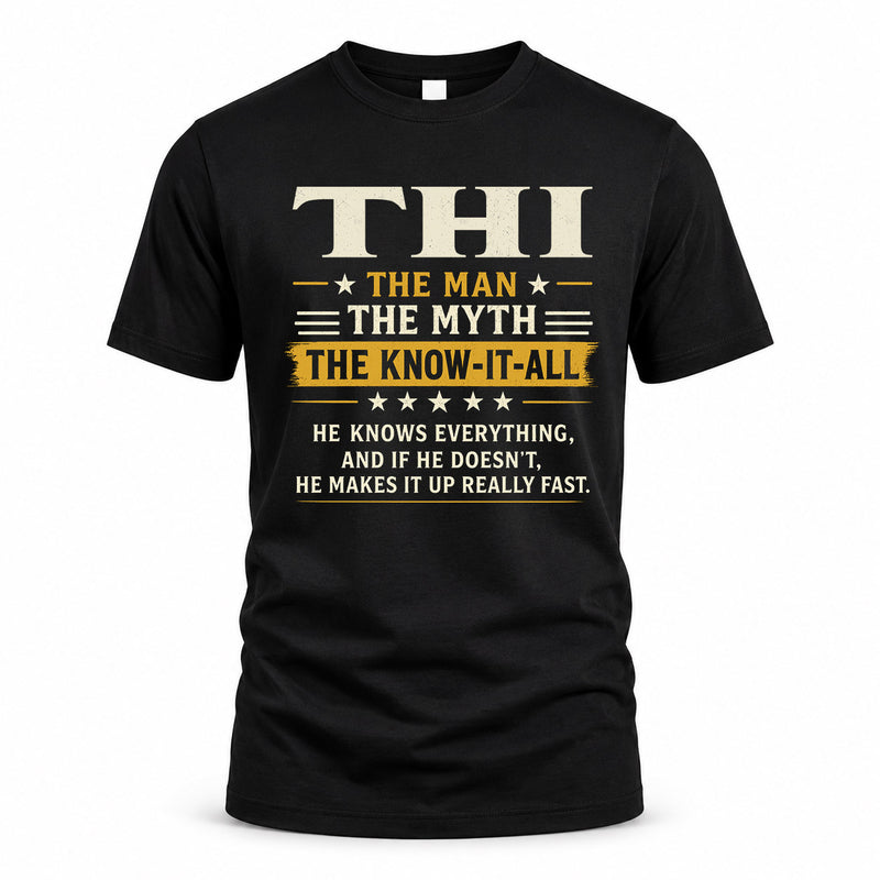 THI TM90-K04-125 - NAME Legendary Know-It-All Personalized Funny Shirt
